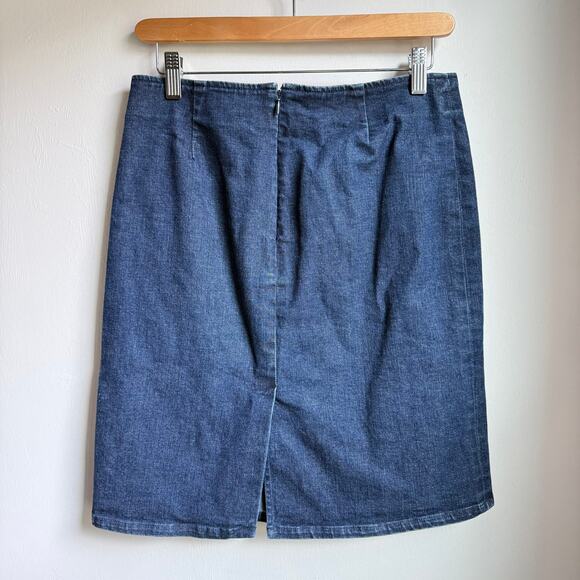 GAP Stretch Denim Skirt Blue Classic Straight Pencil Size 8 Y2K - Picture 2 of 6